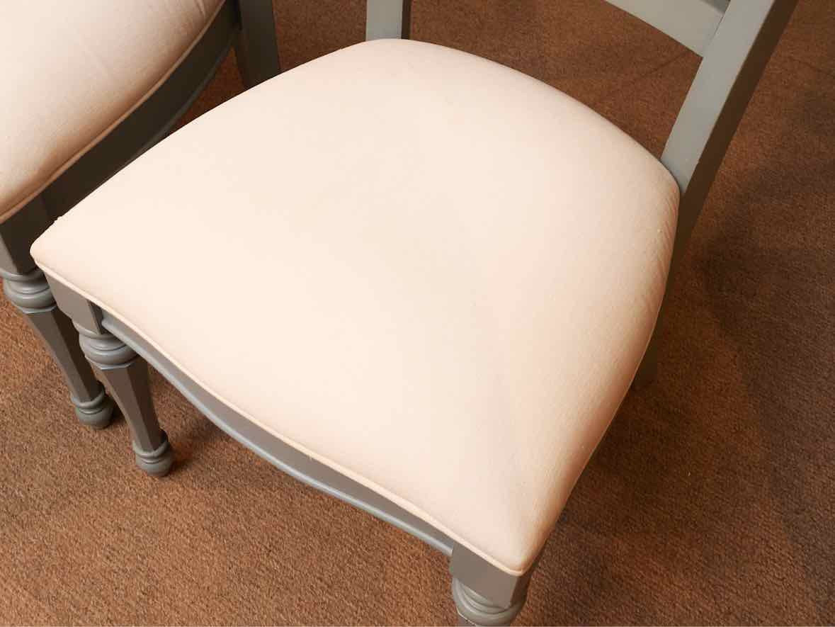 Set Of 4 Stanley 'Sea Watch Blue'' Finish White Muslin Cushions Dining Chairs