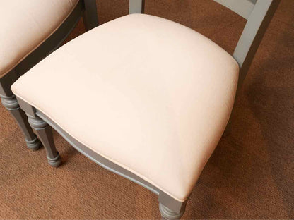 Set Of 4 Stanley 'Sea Watch Blue'' Finish White Muslin Cushions Dining Chairs