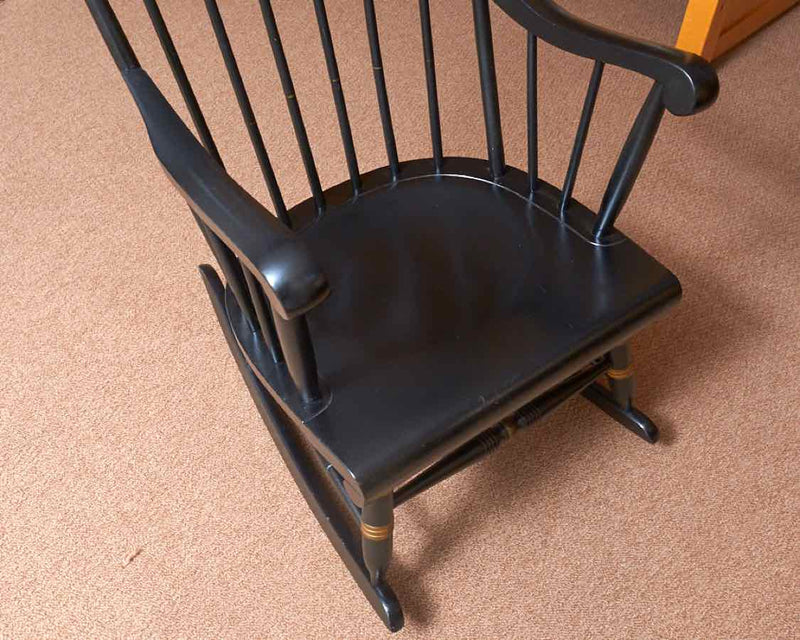 Nichols & Stone Black Finish With Gold Accents & Stenciling Rocking  Chair