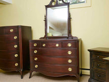 Manson's  Solid Mahogany Serpentine 6  Drawer Dresser With Mirror