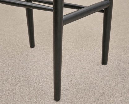Pair of Reproduction Wishbone Dining Chairs in Black with Rush Seats