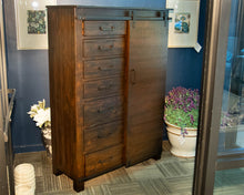 Rustic Solid Pine Chifferobe in Walnut Finish & 7 Drawers