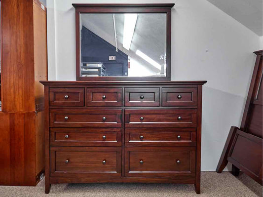 Espresso 10 Drawer Dresser & Mirror