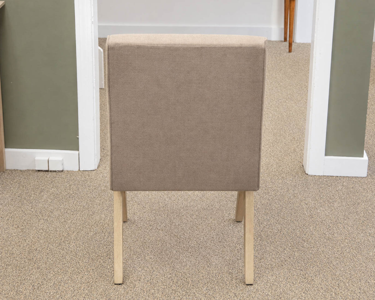 Restoration Hardware Set of 6 Jakob Fabric Dining Side Chairs in "Latte"