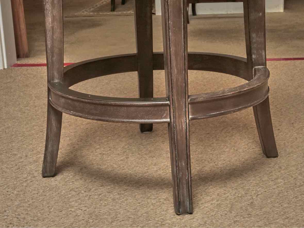 Set Of 3 Frontgate 'Anderson' Leather  Swivel  Counter Stools