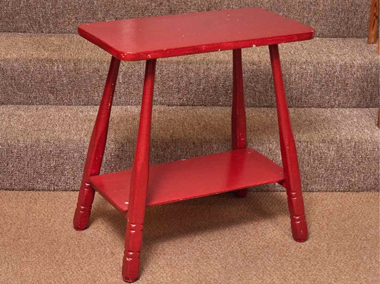 Distressed Red Finish Side Table