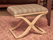 Pair Of Cracked Finish Upholstered Ottomans