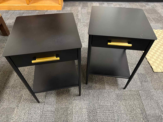 Pair Of West Elm 'Metalwork' Mini Nightstands