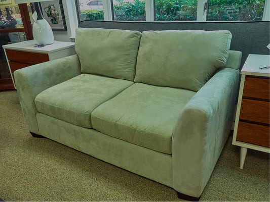 Max Home Celery Green Micro Fiber 2 Cushion Upholstered Sofa