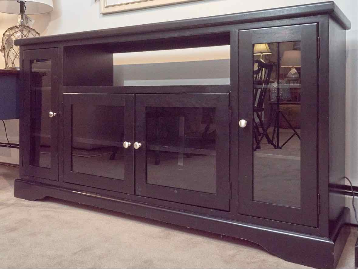 Black Finish 4 Glass Doors 490.00 Media Furniture