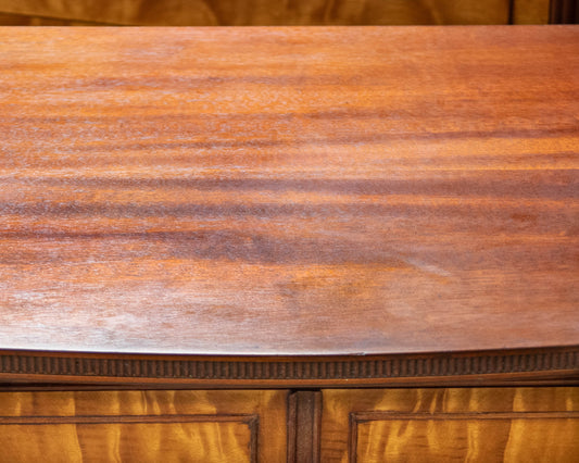 Paine Mahogany Bow Front Dresser W/ 3 Satin Wood Drawers
