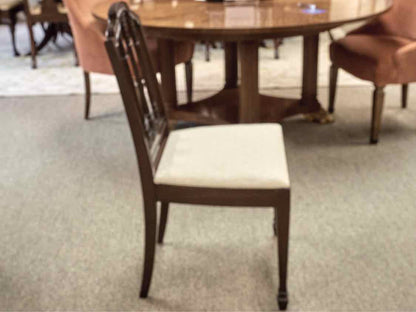 Grand Rapids Mahogany Dining Table & Set of Five Wheatsheaf Back Dining Chairs