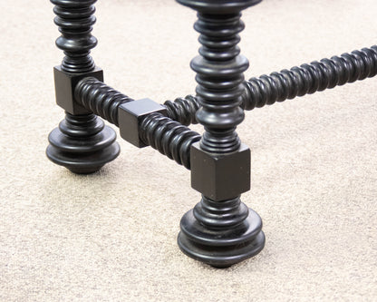 Noir Portuguese Console Table In Hand Rubbed Wash Satin Black Finish