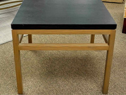 Pair of MG+BW  Oak Black Top Side Tables with Stained Base