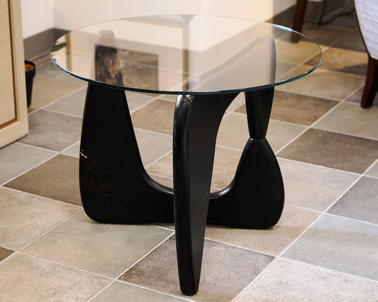 Noguchi Style Side Table With Glass Top