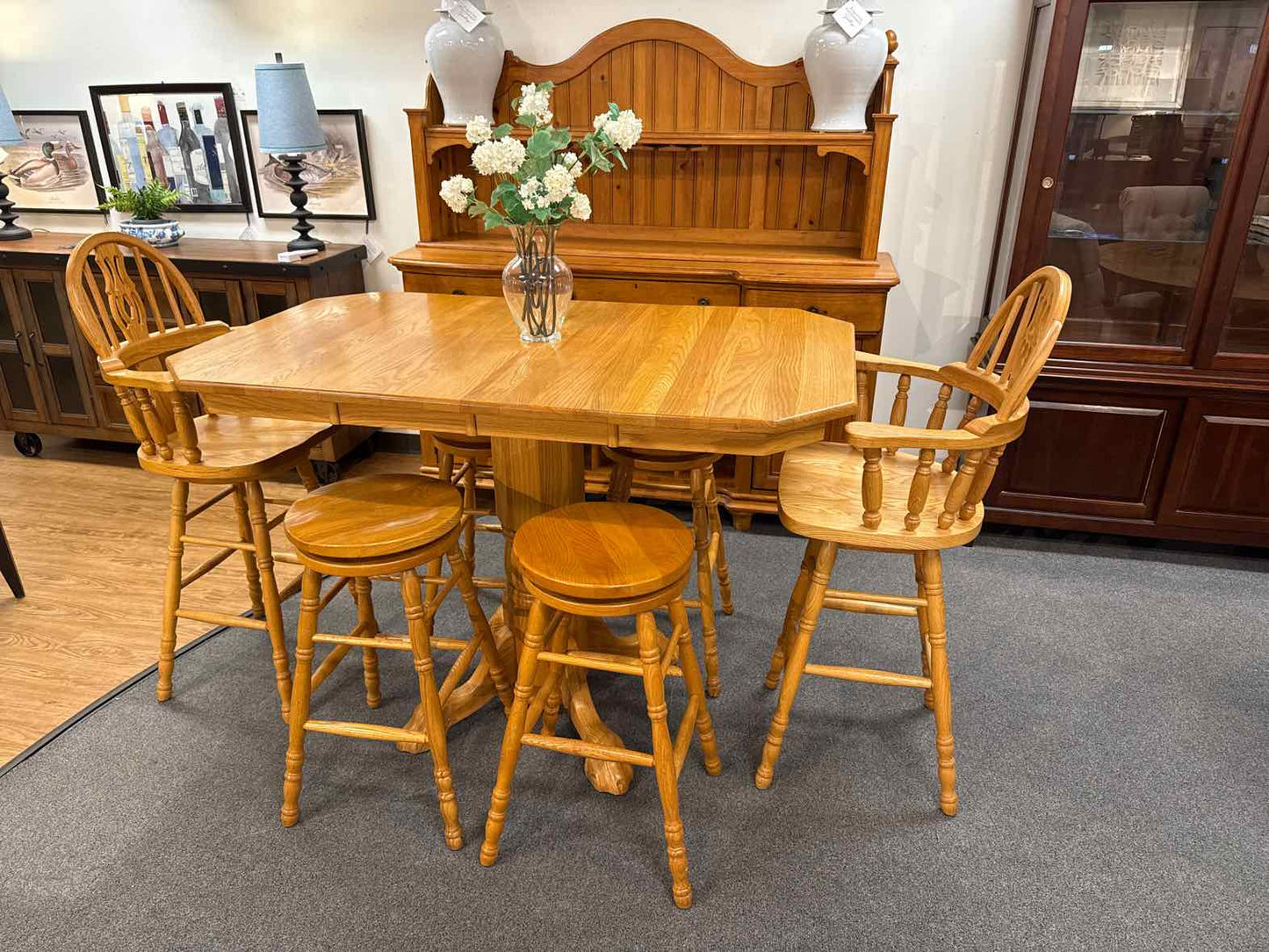 Oak Specialists Furniture Pub Table & Barstool Set