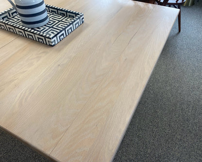 Custom Built Limed Solid Oak  Dining Table with 3 Leaves