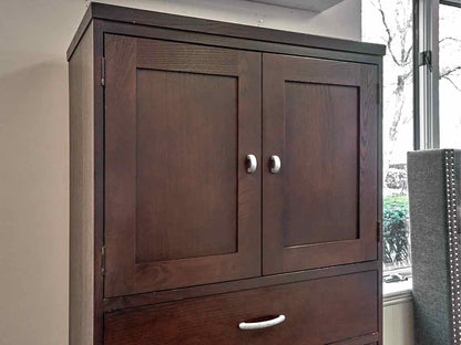 Ethan Allen Door Chest with Drawers in Espresso Finish Oak