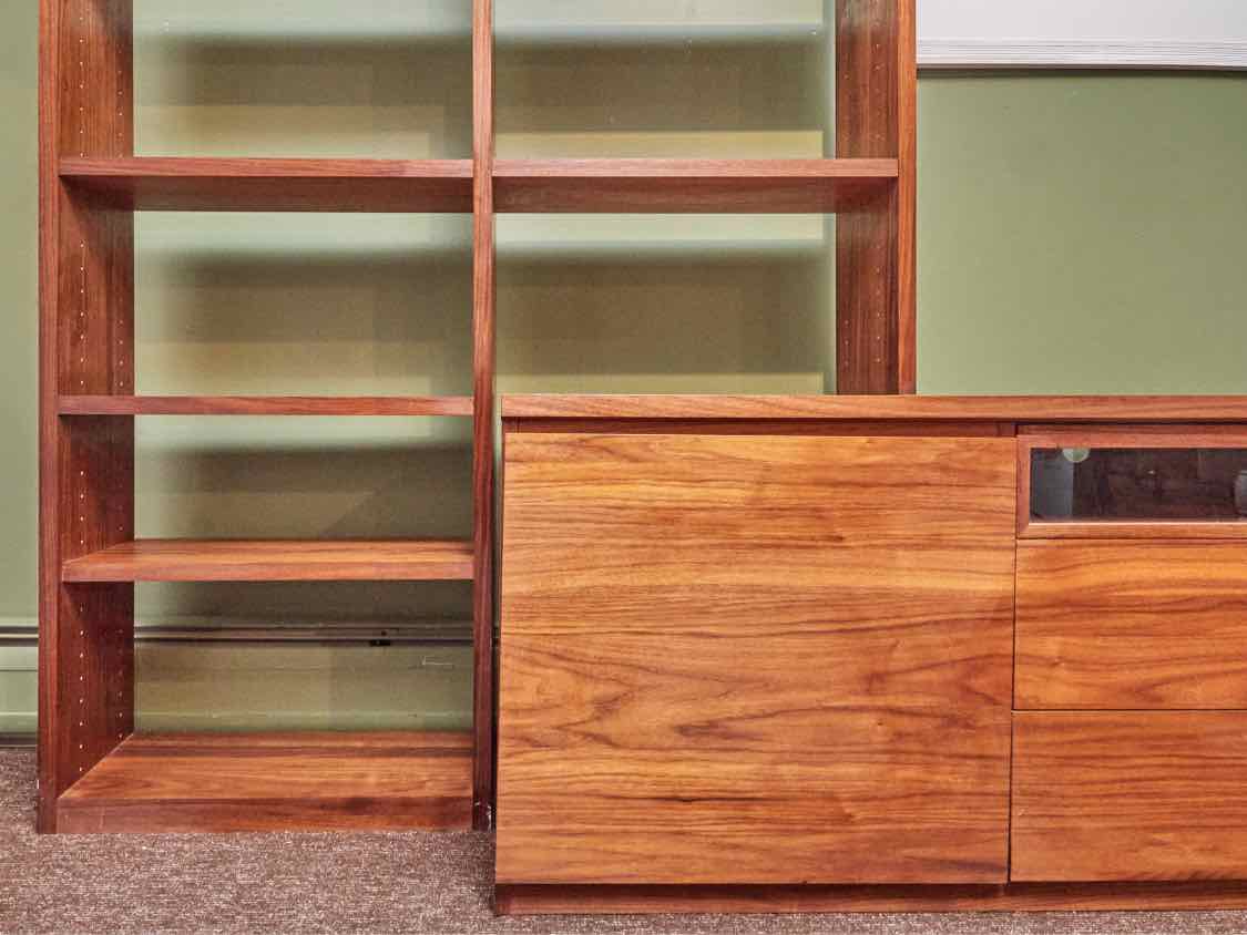 Danish Teak 10 Shelf Bookcase & 2 Drawer & Door Console