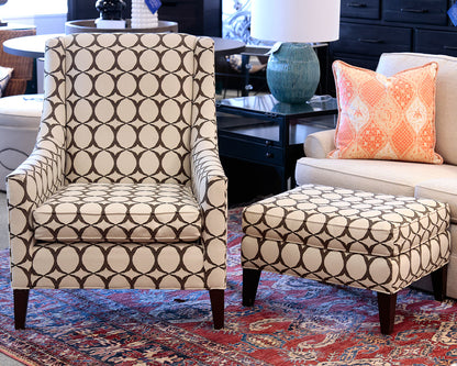 Mitchell Gold + Bob Williams Wingback Accent Chair and Ottoman