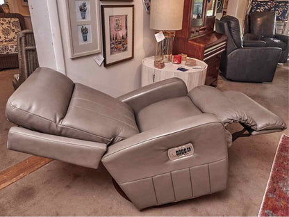 La-Z-Boy  'Finley' GrayTaupe Leather Power Rocker/Swivel Recliner
