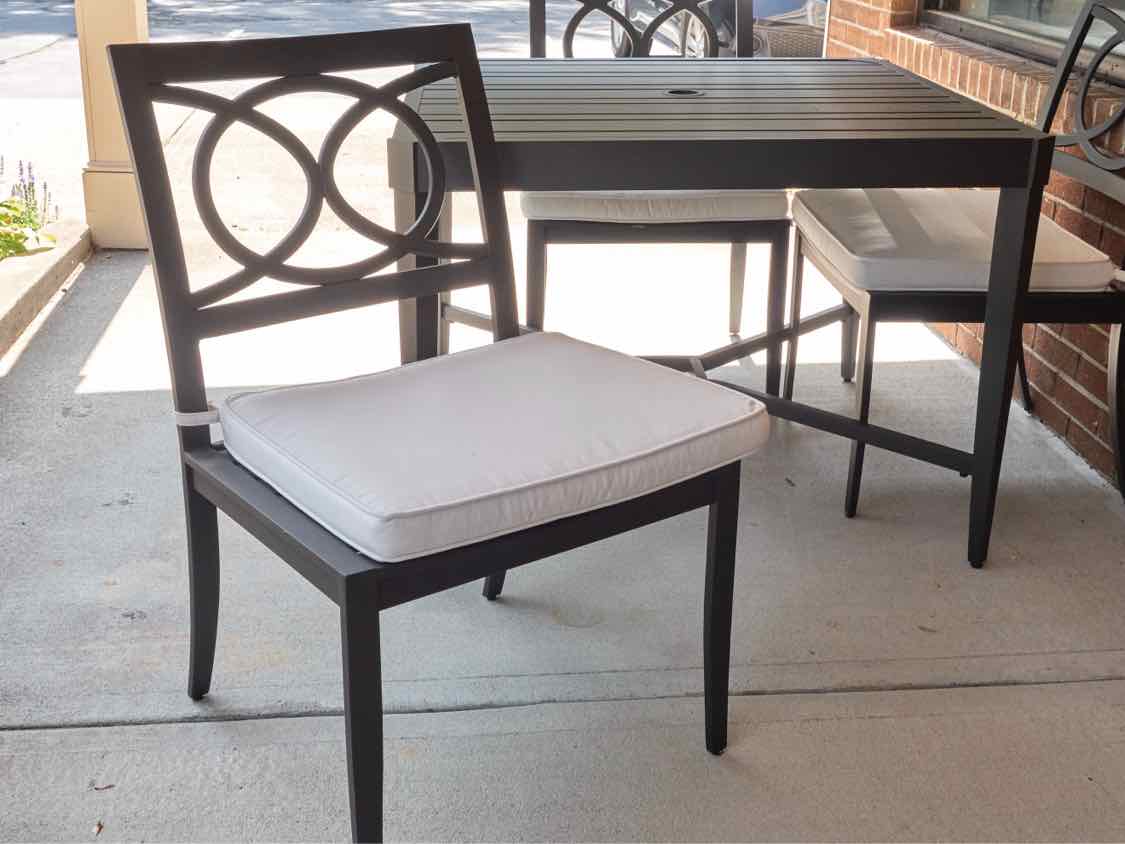 Ethan Allen 'Nod Hill' Black Aluminum Outdoor Dining Set