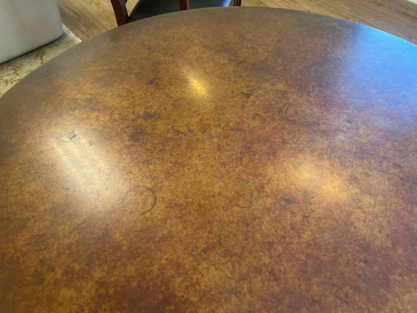 Crate & Barrel Copper Top Dining Table