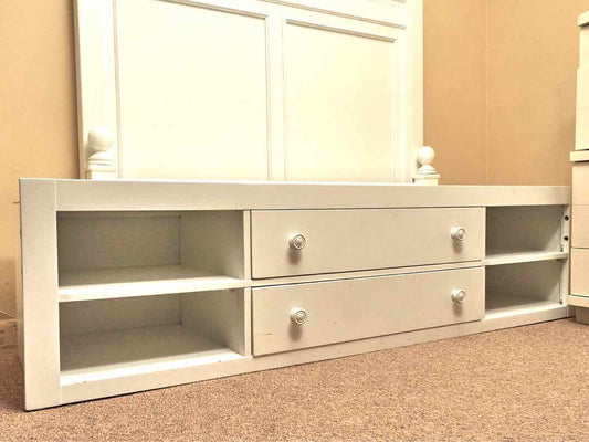 Stanley Stone & Leigh  Full White Bed  With Storage