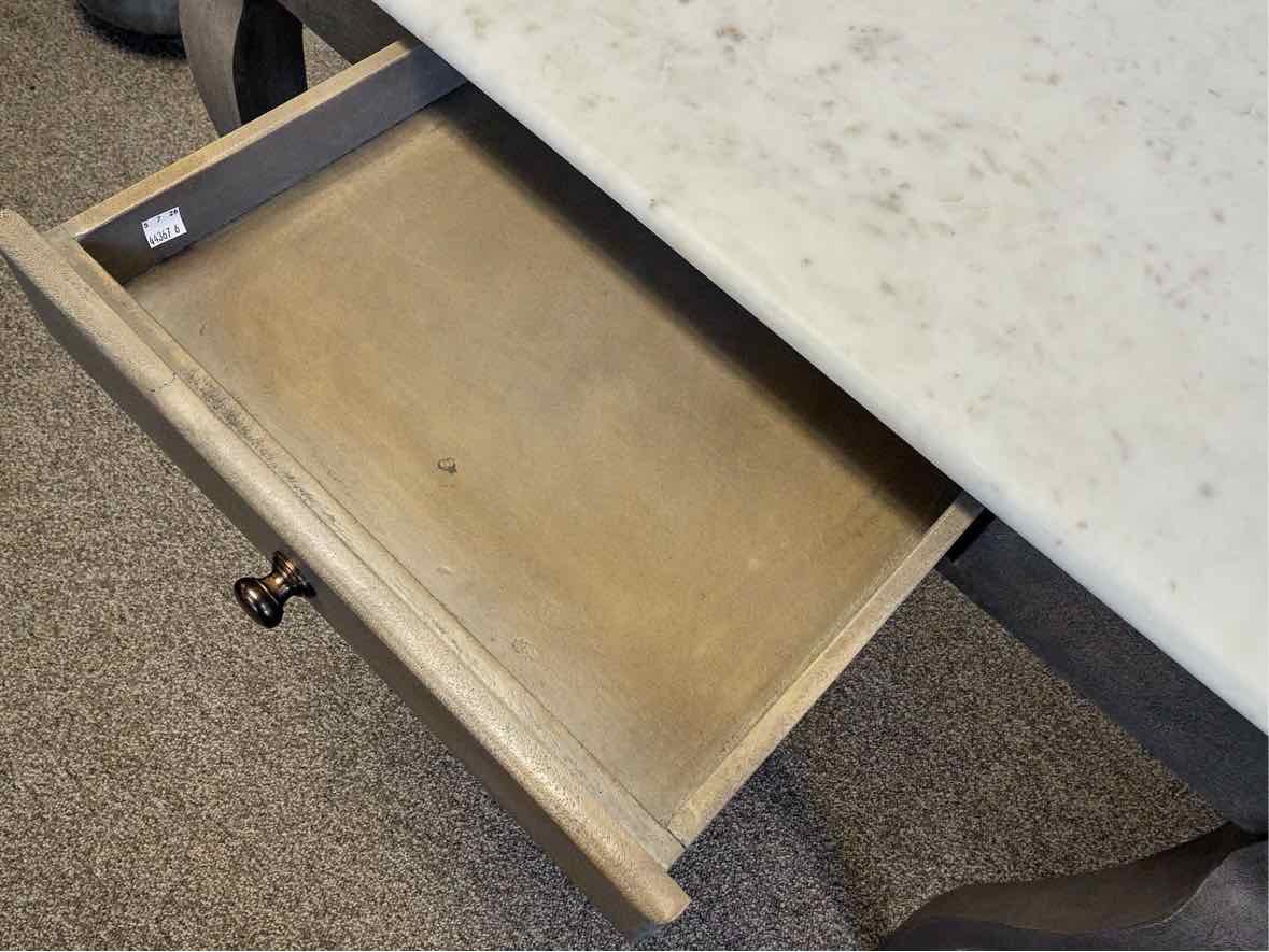 Pottery Barn 'Alexandra' Marble Top Desk W/ Oval Back Chair