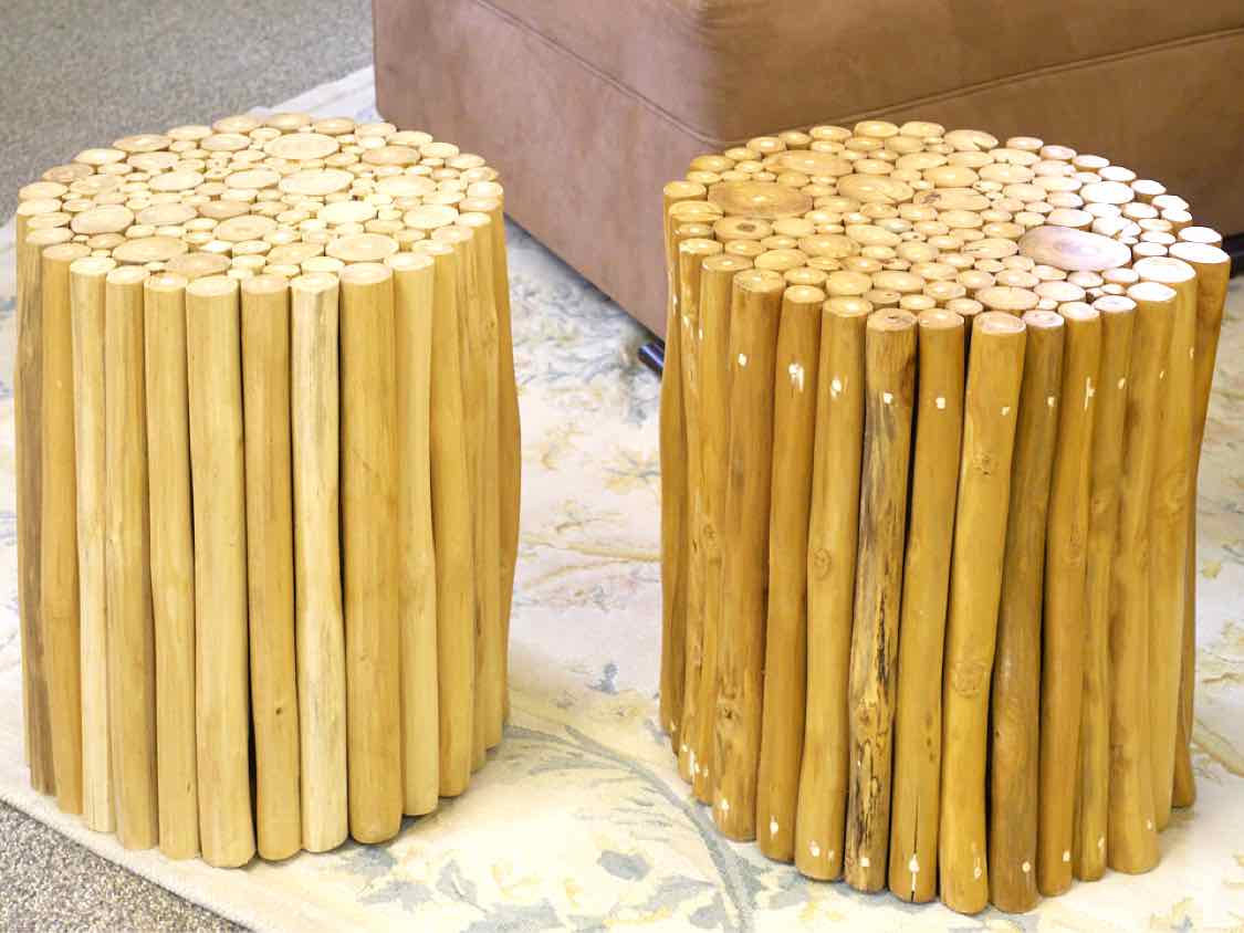Pair of  Log Stump Side Tables