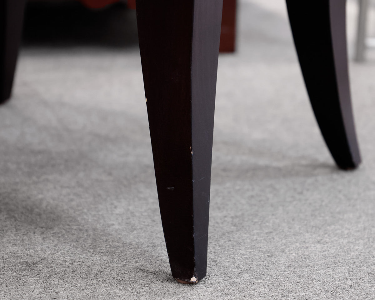 Pair of Custom Dark Legged Ottomans