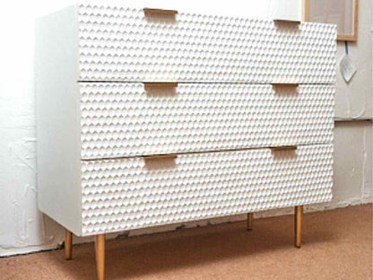 Adore Decor "Jolie' 3 Drawer White Finish Honeycomb Chest