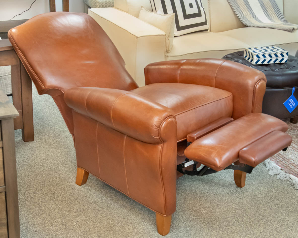 Ethan Allen 'Paloma' Chestnut Leather Recliner