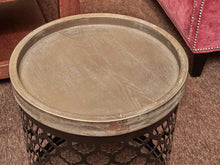 Madison Park Round Grey Finish Metal Sides   Accent Table