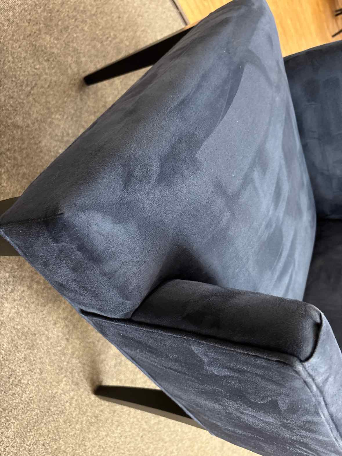 Set of 8 Deep Blue Suede Dining Chairs
