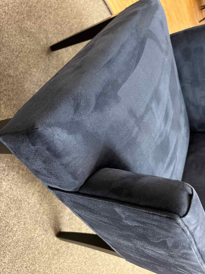 Set of 8 Deep Blue Suede Dining Chairs
