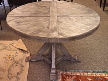 Round Gray Wash Oak Dining Table