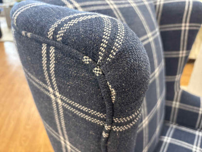 Jofran 'Lacroix' Navy Plaid Wingback Chair