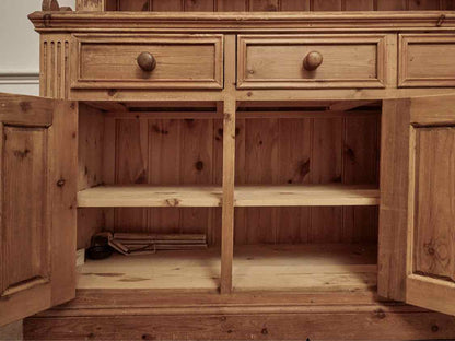 Dillon & Co.English Pine Open Hutch with 2 Shelves  & Fluted Sides