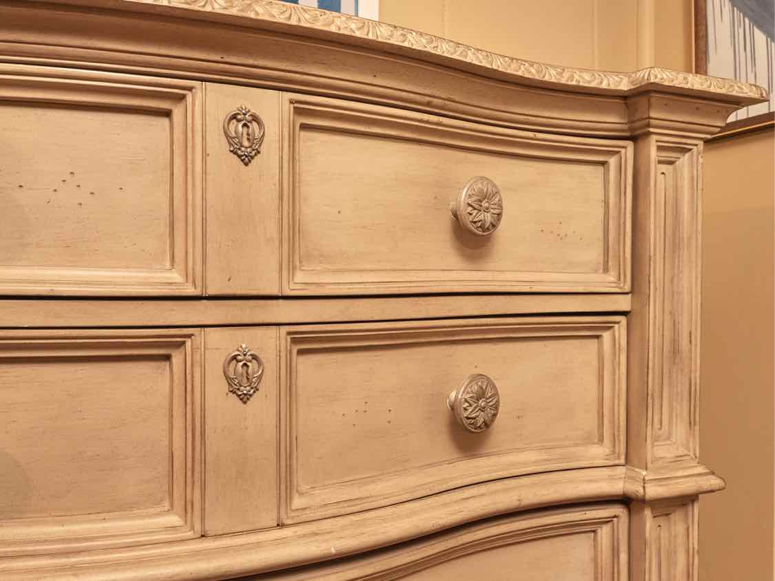 Magnussen  Home Antiqued Beige Finish 5 Drawer Chest