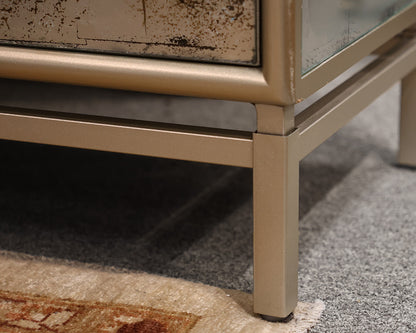Antiqued Mirrored Pair of Nightstands