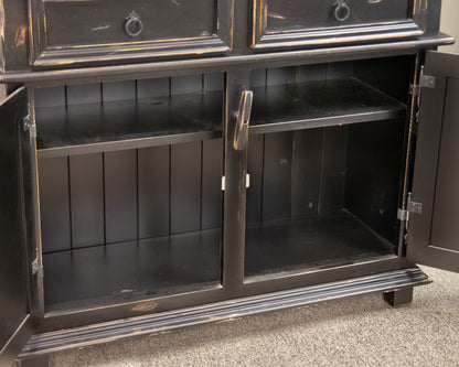 Canadel Distressed Maple Top Sideboard with Handrubbed  Black finish