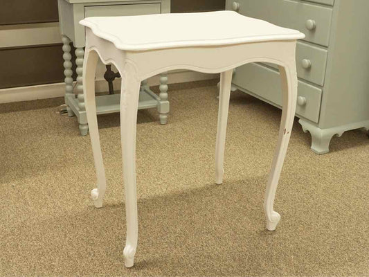 White Painted Scallop Edge Side Table