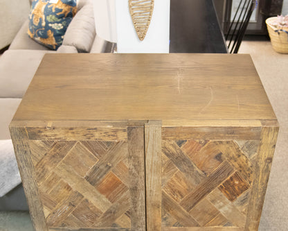 Pottery Barn Rustic Parquet Door Bar Cabinet