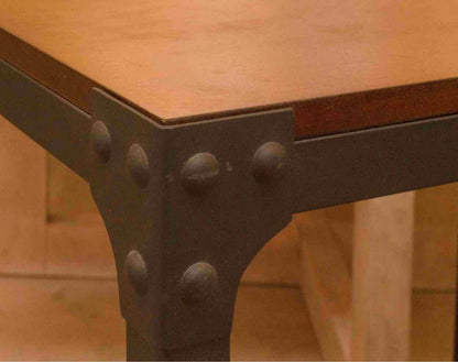 Pair Of Stained Ash Metal Legs Side Tables