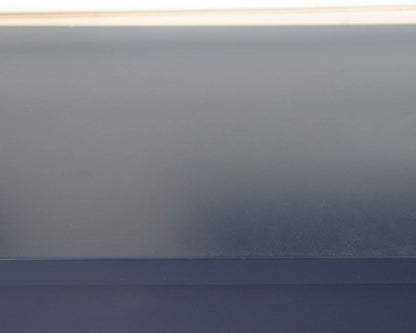 Breakfront Console with Drawers and Shelf in Navy with Gold Pulls