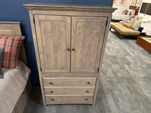 Three Drawer Two Shelf Washed Grey Armoire