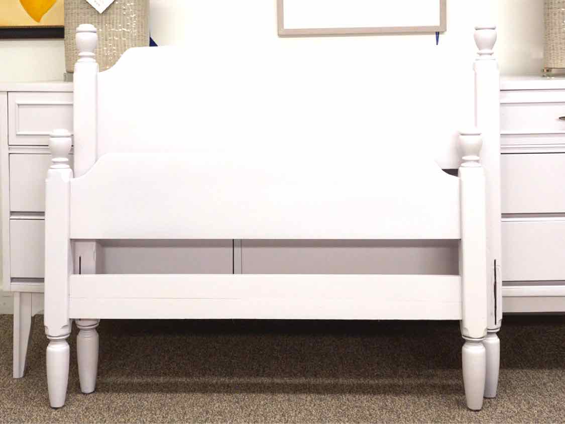 Solid Maple Twin Bed Finished in White
