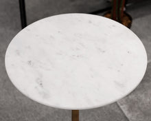 Crate & Barrel Round Stone Top Accent Table