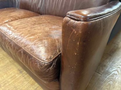 Crate & Barrel Leather Loveseat